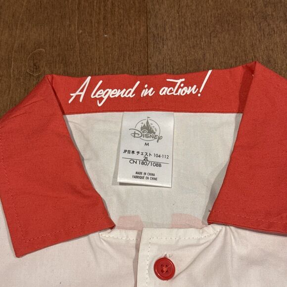 Disney Store Duke Caboom Button Up Shirt Mens Medium Bowling Shirt Toy Story 4 - Picture 2 of 3